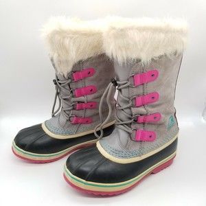 Sorel Womens Joan Of Arctic NY1858-060 Gray Pink Winter Duck Boots Women 5